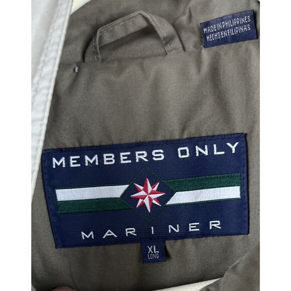 Members Only Men’s Mariner Jacket Windbreaker Full Zip Snap Size XL Long Beige - Picture 4 of 12